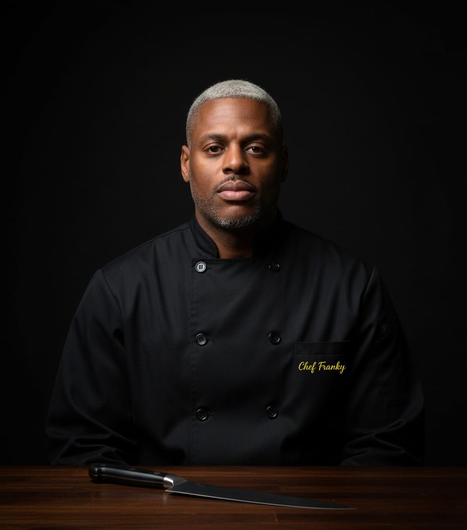 Chef Franky in his black chef coat